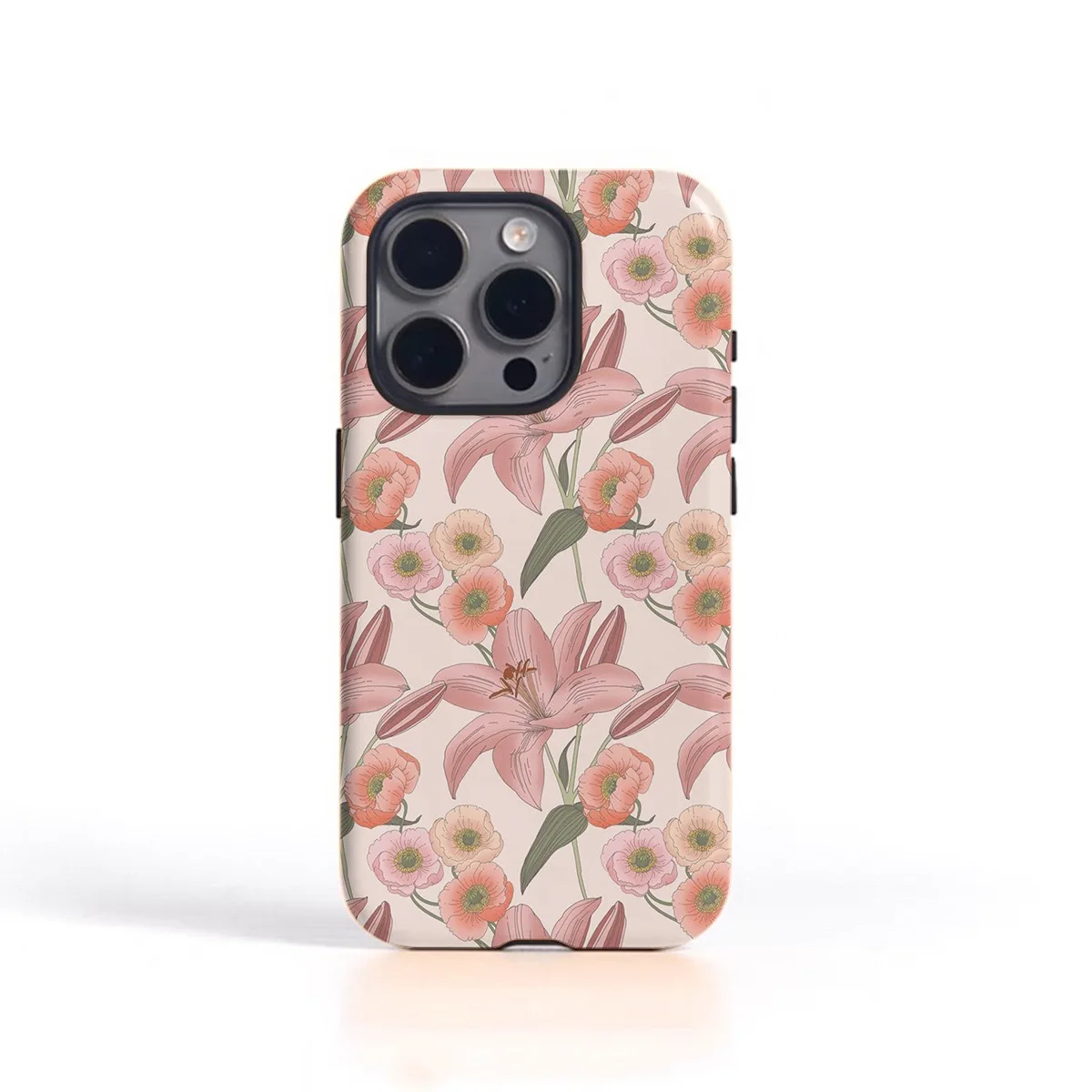 

Ins Korean Orange Pink Flowers Case for IPHONE 17 16ProMax 15 14 13 12 11 PRO Plus Acrylic TPU Two in One Magnetic Phone Cases