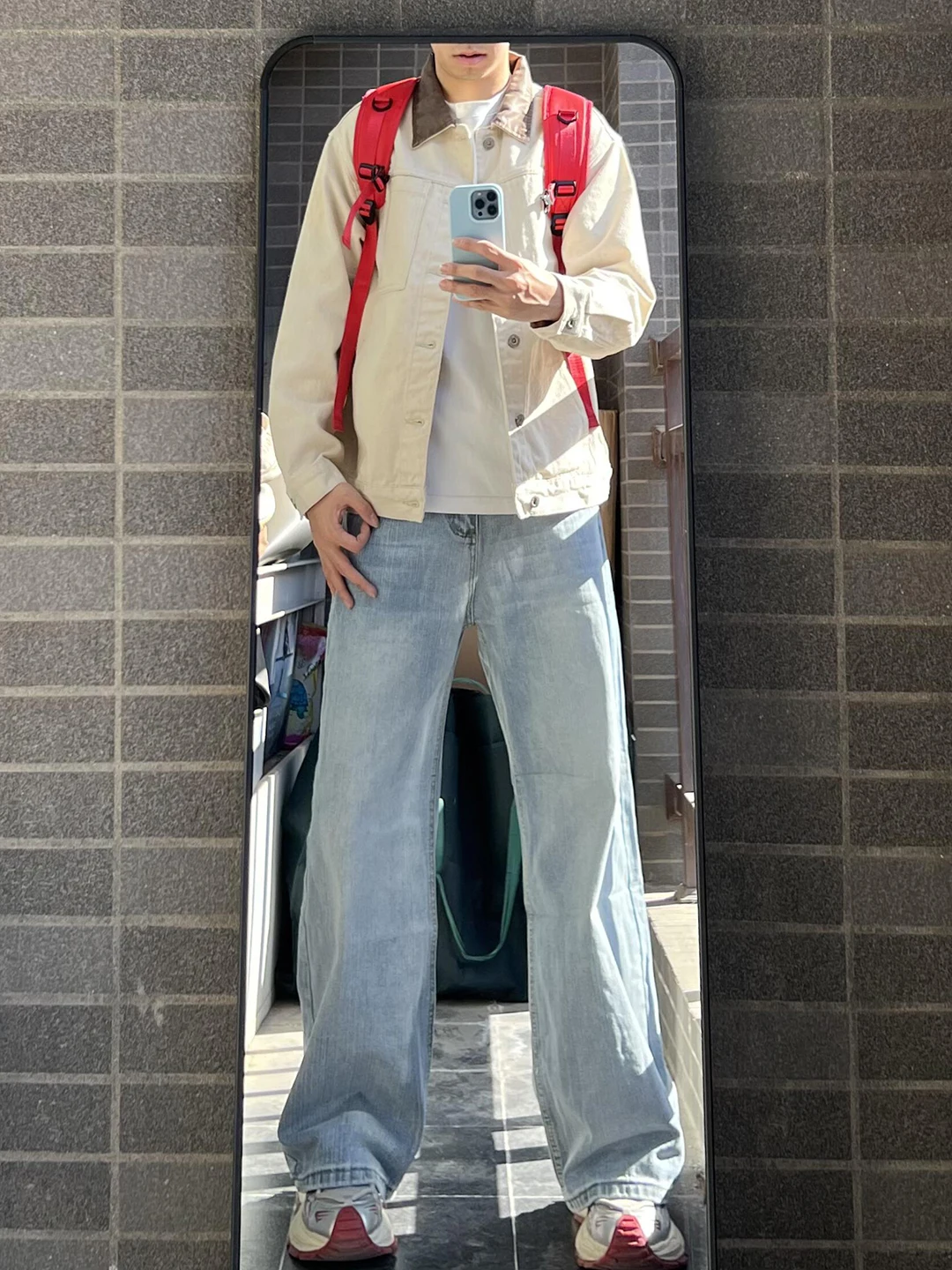 

Waed Fce Lined Loose Men's Jeans High Street Vibe Bell Bot Cleanfit Straight Leg Pants Youthful Casual Wear