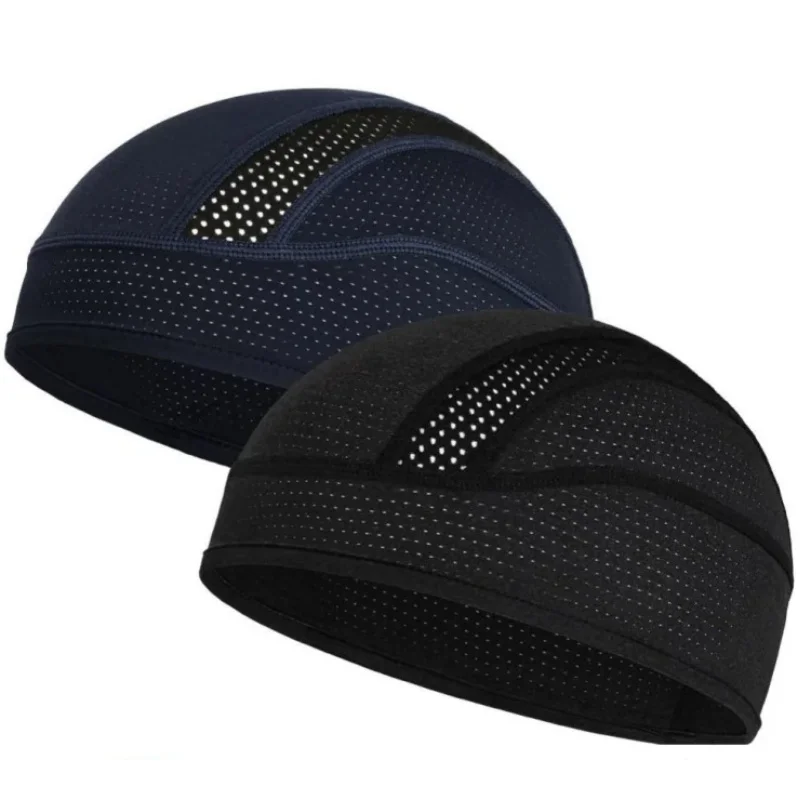Summer Thin Breathable Mesh Quick Dry Beanie Skull Cap Sports Runing Sweat Absorbent Hat Cycling Under Helmet Liner Anti-UV Hat
