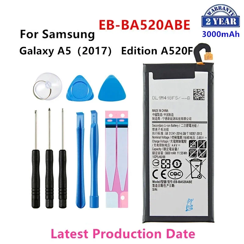 Brand New EB-BA520ABE 3000mAh Battery For Samsung Galaxy A5 2017 Edition A520 SM-A520F A520K A520L A520S A520W/DS +Tools