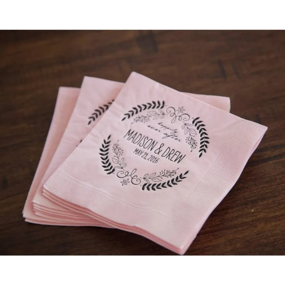 

50PCS Custom Napkins, Cocktail Napkins, Wedding Napkins, Beverage Napkins, Paper Napkins, Personalized Napkins, Monogramed Napki