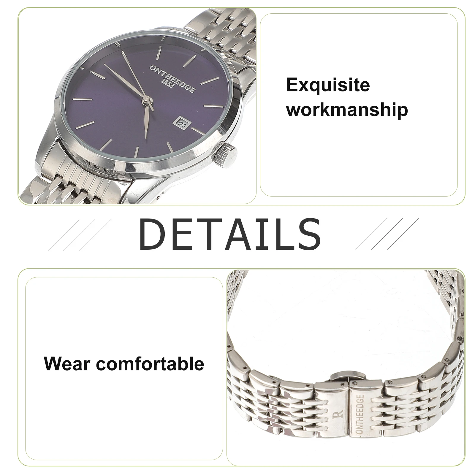 

Quartz Watches Men Wrist Business Stainless Steel Fashion Water Resistant Daily Life Precise Timekeeping Gifts