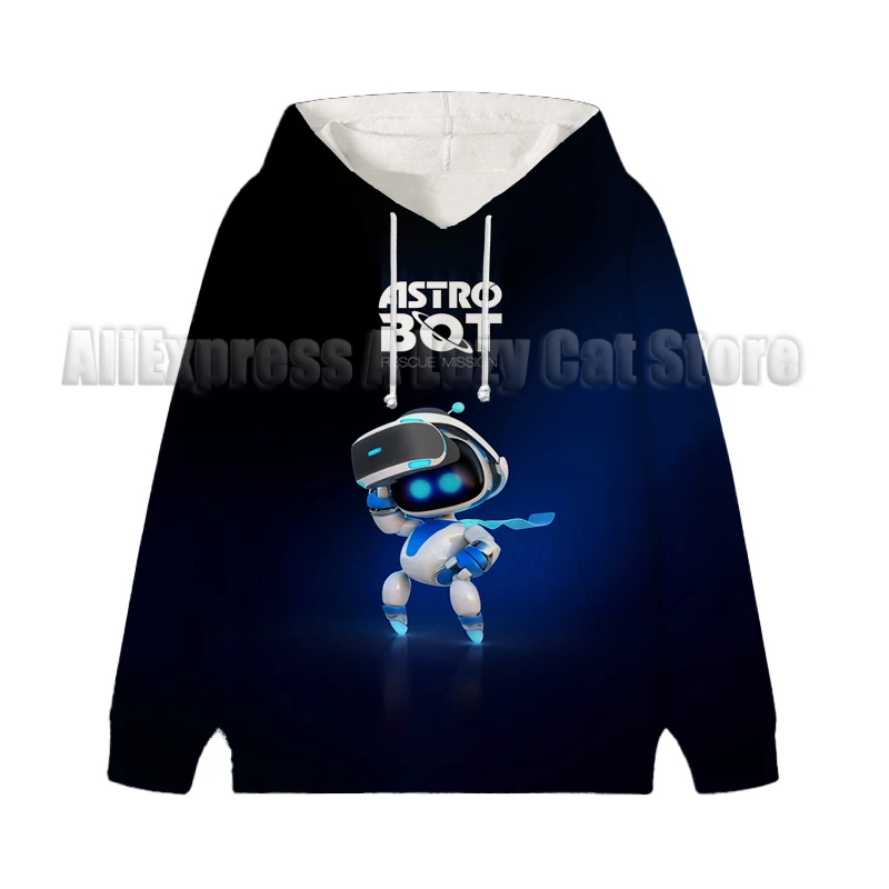 Game Astro Bot Sweatshirt Cartoon Astronaut Hoodie Clothing Boys Girls Baby Long Sleeved Winter Autumn Children's Wear