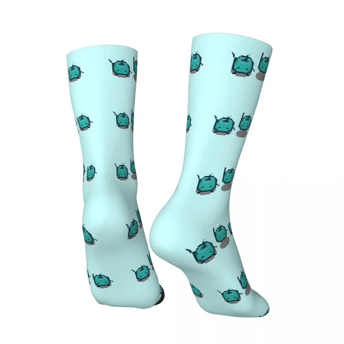 Blue Junimo Waving Crazy Men's compression Socks Unisex Stardew Valley Street Style Pattern Printed Novelty Happy Crew Sock