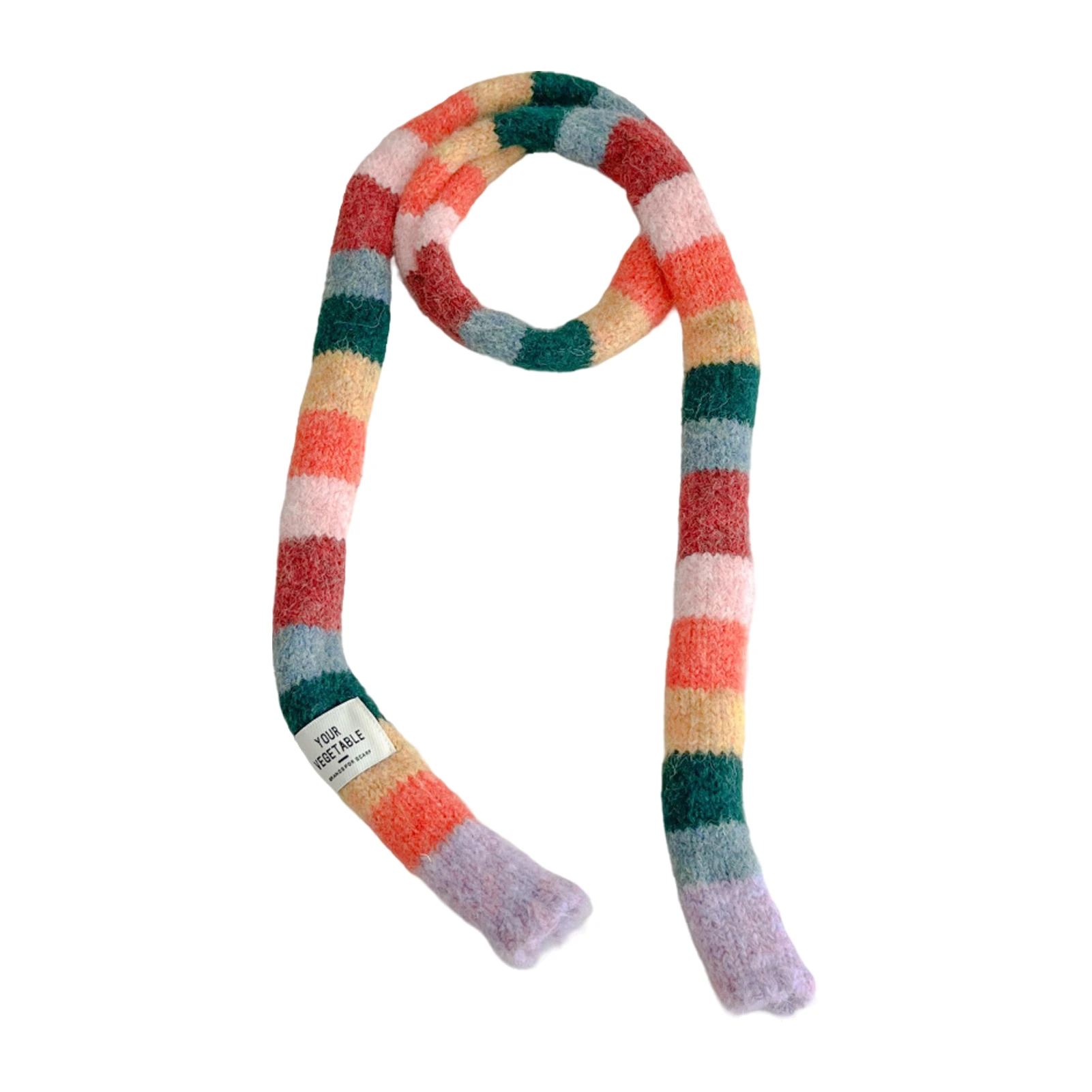 

Добавьте цвет для ансамбля с полосатым шарфом, необходимый для любителей моды. Узкий шарф для женщин. Полосатый шарф Y2k.