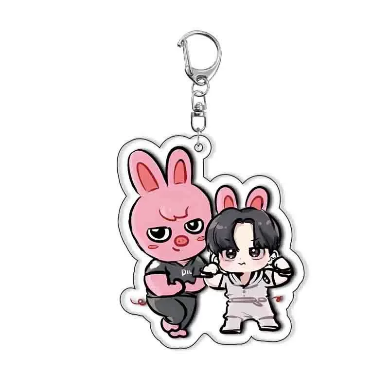 SKZOO Stray Kids Keychain Acrylic KPOP Keychain Accessories, Stray Kids Accessories Creative Bags Car Keychain Friends Gift