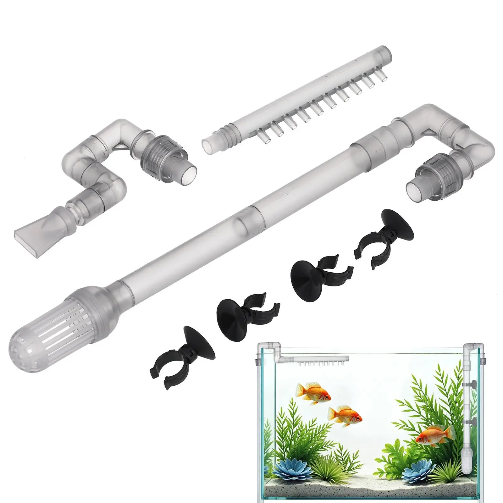 12mm Tube Aquarium Fish Tank Filter Rain Spray Bar Unit Outflow Pipe Inlet Outlet Tube Kit Fish Tank External Filter Accessories