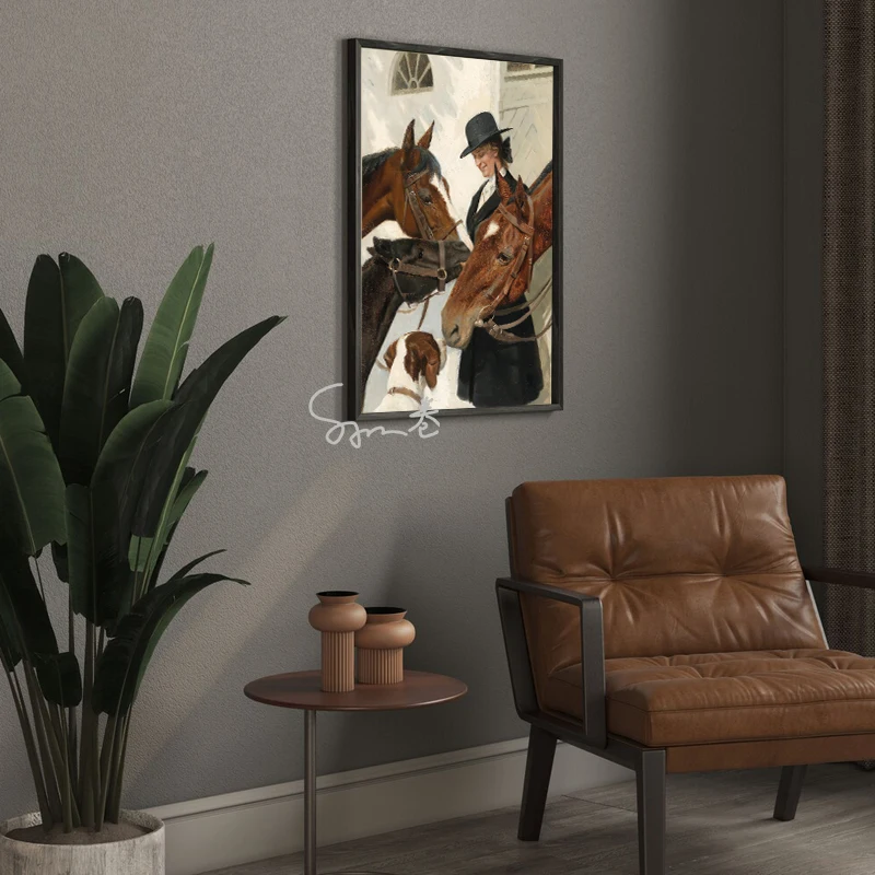 Vintage Horse Art Poster Canvas Printing Horse Oil Painting Vintage Fine Art Wall Art Decor Antique Wall Decor Winter Home Decor