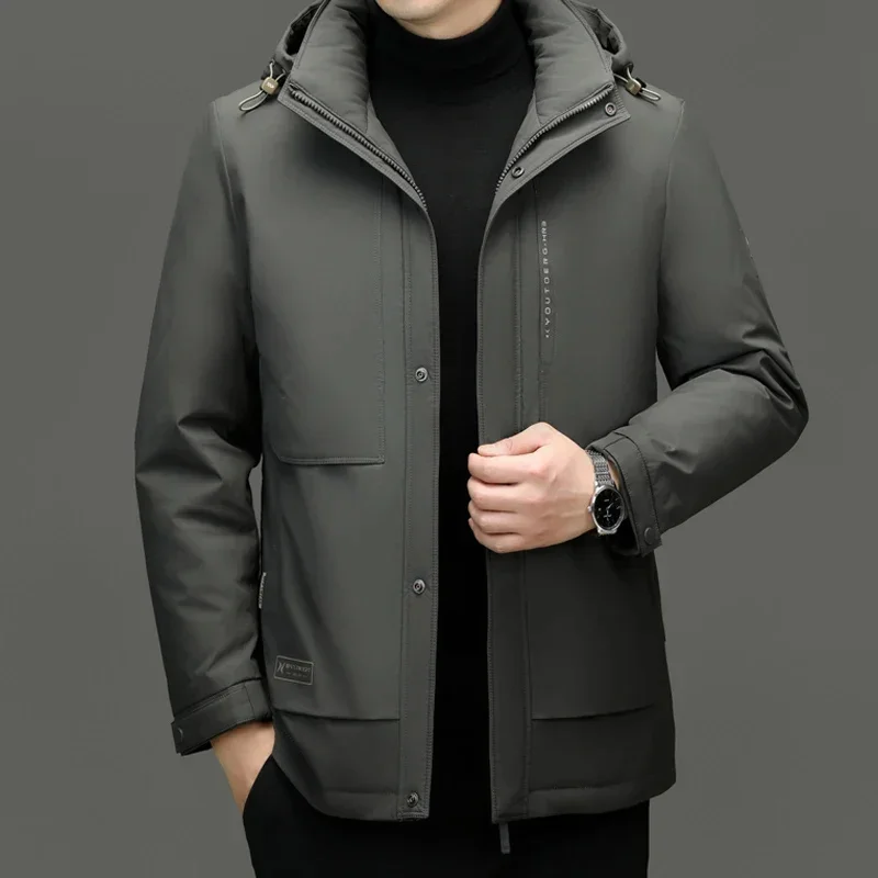 COZOK-Casaco de Luxo Masculino com Forro Removível e Cap, Roupas de Designer, Duck Padding, Man Jackets, Casaco de Inverno Quente