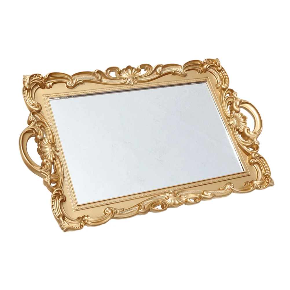 

Mirror Tray for Dresser Tops Lightweight PP Material Decorative Vanity Trays Perfume Display Home Office Hotel Accessories