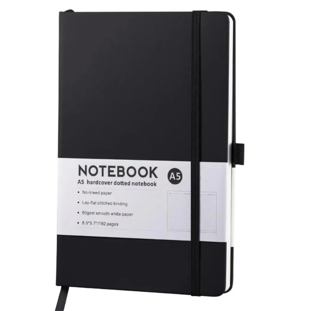Hardcover Notebook 200 Pages Lined Leather Journal College Ruled Notebook 216x145mm for Writing Journaling Note Taking .H05A