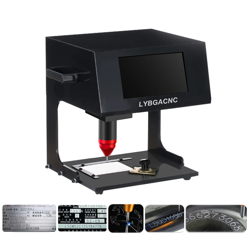 Desktop Portable metal signage nameplate marking machine 3axis touch-screen Electric Pneumatic Lettering Machine 170x110mm