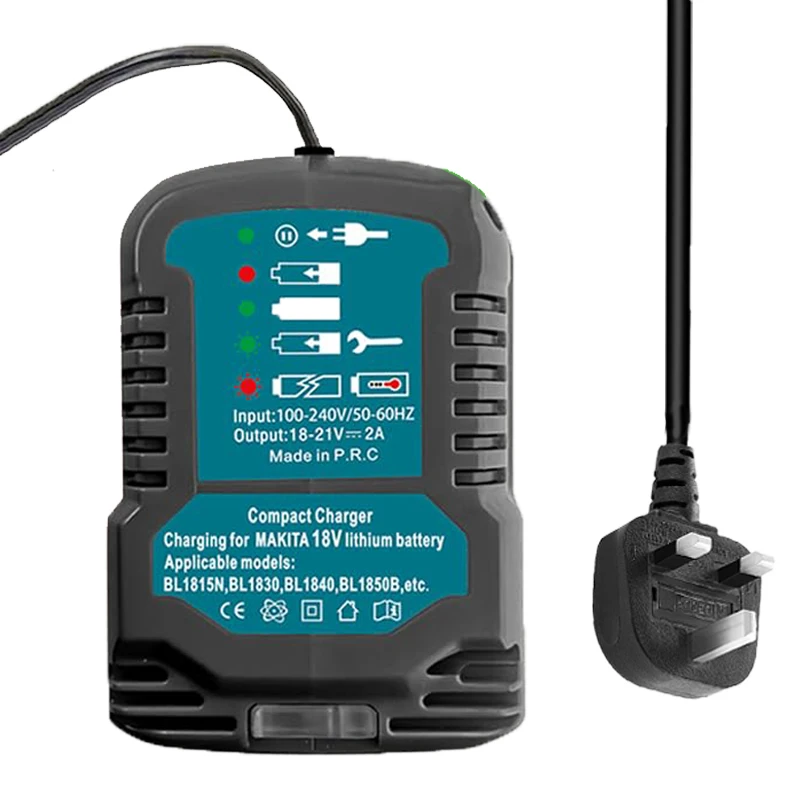 

Portable Mini Charger with LED Indicator Compatible for Makita 18V Lithium Batteries Power Tool Battery Charger US/EU/UK Plugs