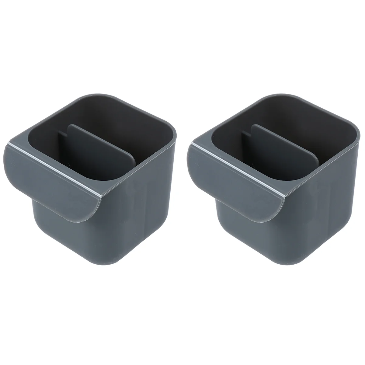 2pcs Multifunction Pen Container Delicate Stick-on Pen Storage Container Simple Storage Holder for Home Office (Grey)