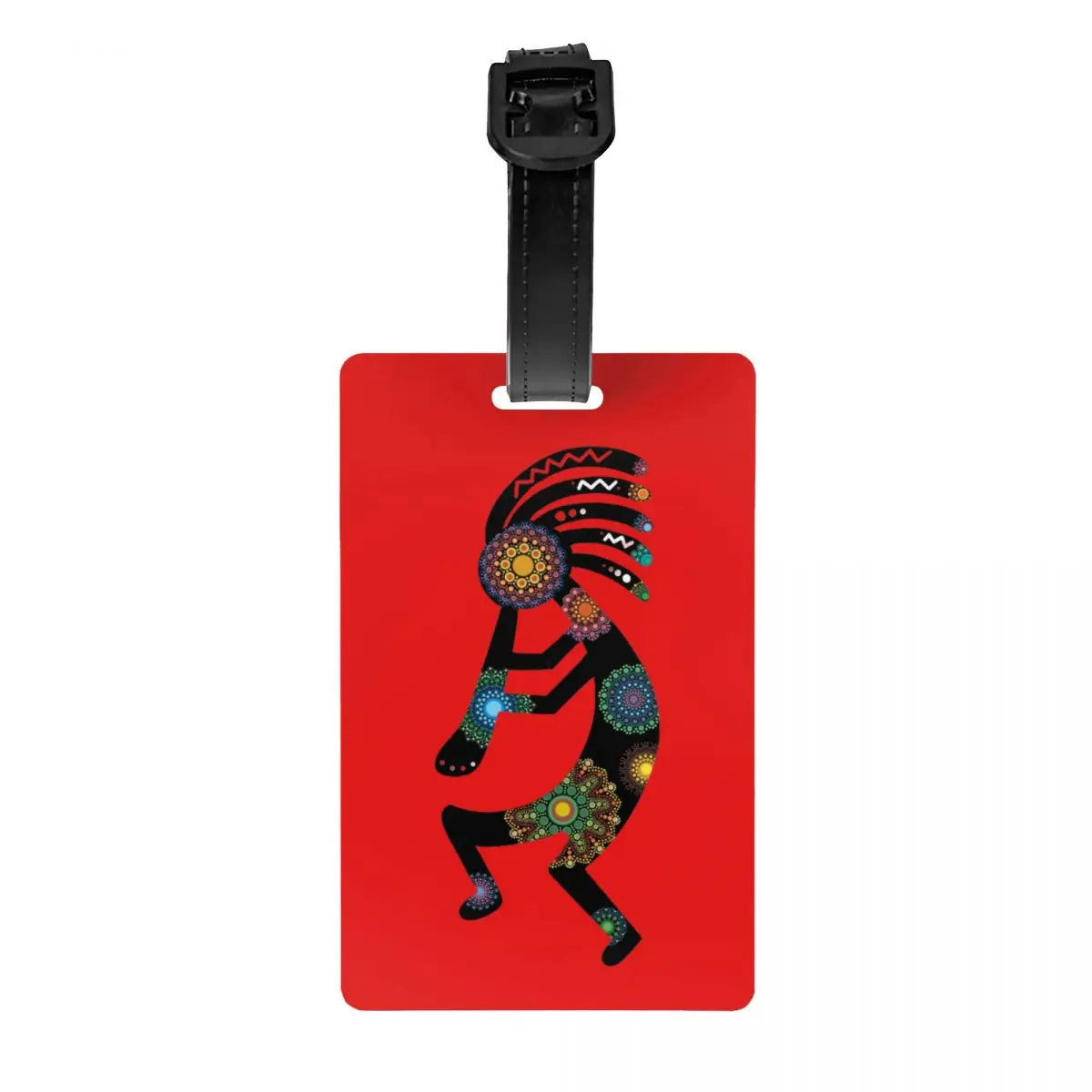 Etichette per bagagli Kokopelli nativi americani tribali africani personalizzati per valigie Etichetta identificativa per copertura privacy