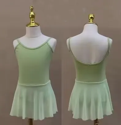 Leotardo de Ballet clásico para niñas, vestido de camisola con falda, ropa de baile lírica, traje de baño de bailarina, Ropa de baile para niños, ropa de tela