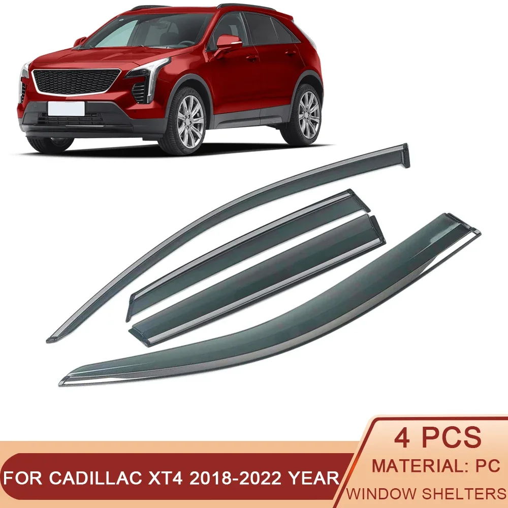 

For CADILLAC XT4 2018-2022 Car Window Sun Rain Shade Visors Shield Shelter Protector Cover Frame Sticker Exterior Accessories