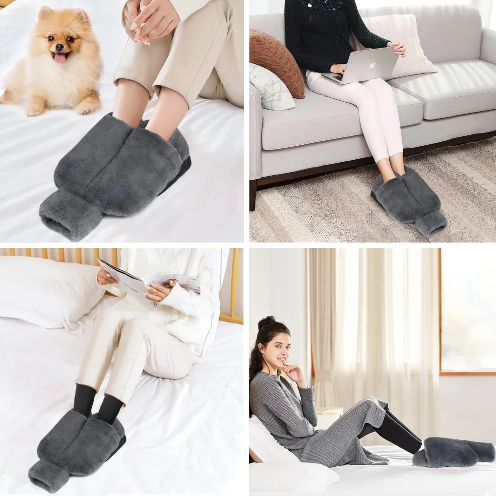 Foot Warmer without Electricity, 2 L Large Hot Water Bottle Feet, Super Soft and Warm Foot Heating Pads for Cold Feet in Winter