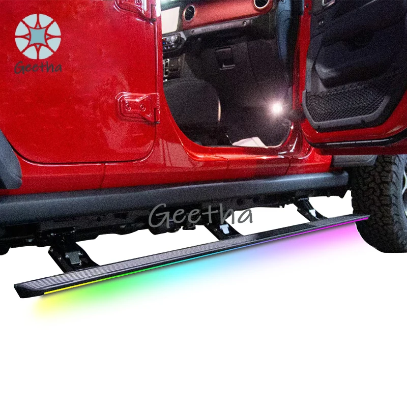 

Electric Side Steps Automatic Diode Lamp LED Electric Running Board for Jeep Wrangler JL 4 Door Sahara Rubicon 2018-2024