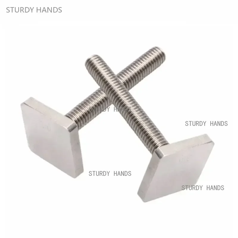 10pcs Stainless Steel Screw Chute Rail Track T-Shape Bolt Rectangle Hammer Head Bolt M6 M8 Hardware Fastener Tool Supplies