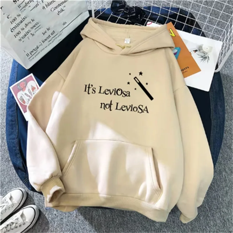 Women Hipster Streetwear Sweatshirts It\'s Leviosa Magic Hoodie Fashion Funny Sportswear Loose Oversize Clothing Soft Tops Female