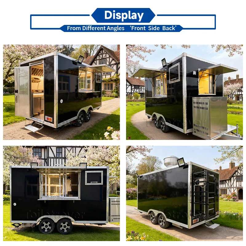 Vintage Custom Unique Food Cart Trailer Beverage Cheap Food Trailer Juice Dessert Commercial Mobile Food Truck for Drinks