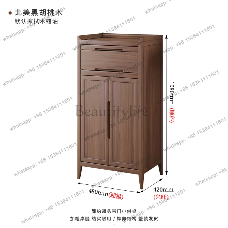 new Chinese solid wood table with door incense table modern simple household