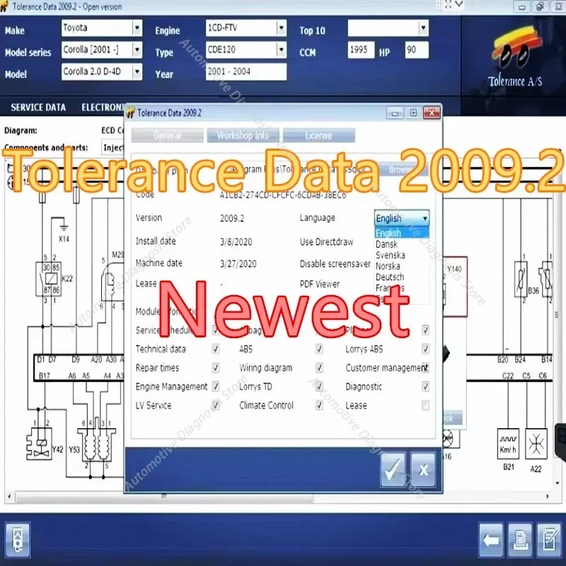 2026 hot selling newest  for Auto Repair Software Tolerance Data 2009.2 with Install Video Guide Car Diagnostic Program Tool