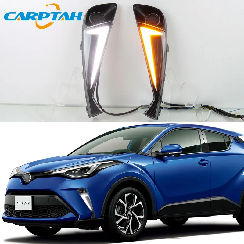 

LED Daytime Running Light For Toyota C-HR CHR 2020-2022 Dynamic Turn Signal Indicator Light Bumper Lamp LED DRL