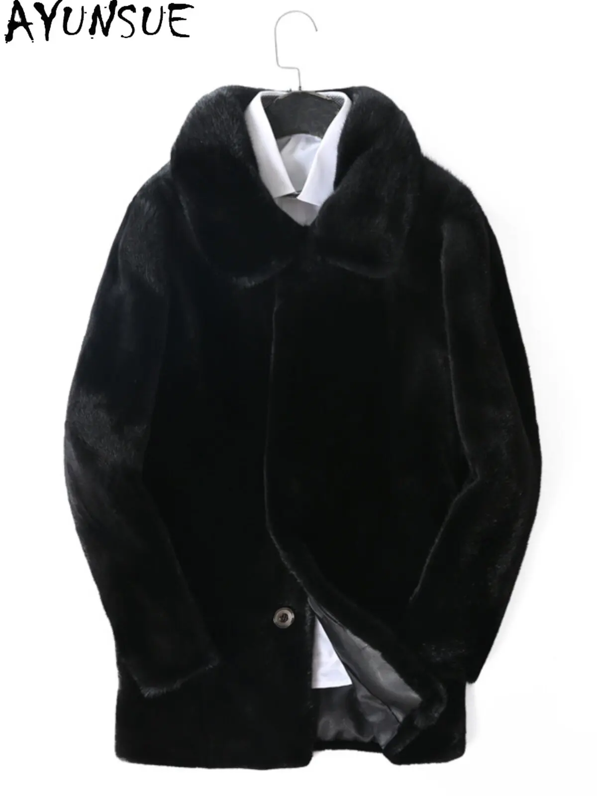 AYUSNUE Natural Whole Mink Coat Men Luxury Clothes Warm Winter Jacket 100% Mink Real Fur Coats Man XS-12XL Мех Натуральный