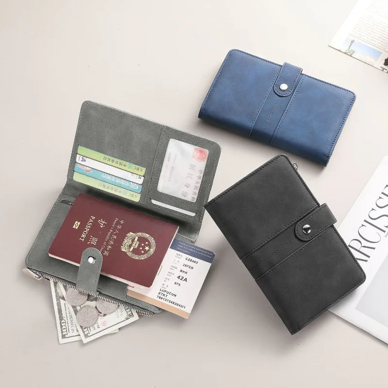 RFID Passport Holder Travel Wallet with Credit Card ID SIM Slots Pen Loop Anti Theft Document Organizer