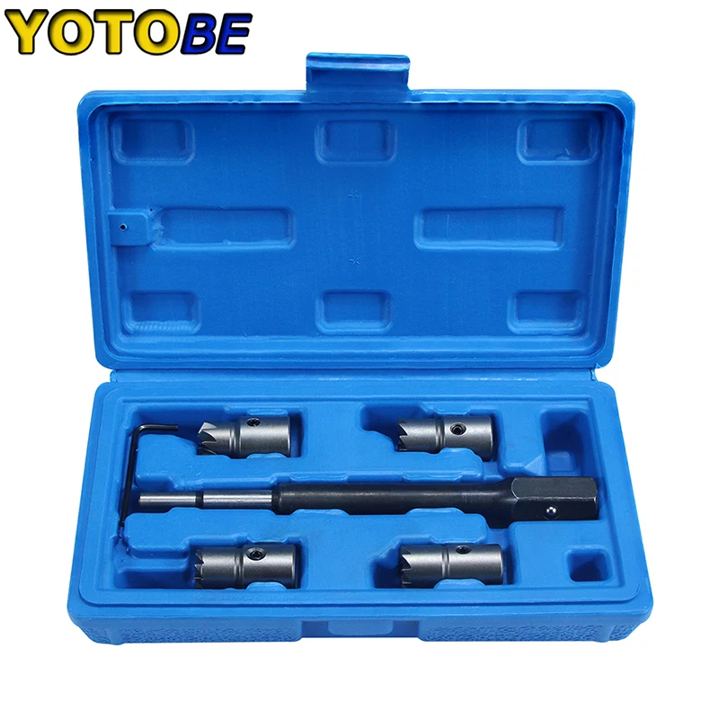 5Pcs Diesel Injector Seat & Cleaner Carbon Remover Seat Tools Cutter Milling Cutter Set Universal Car Tool Injector Remover