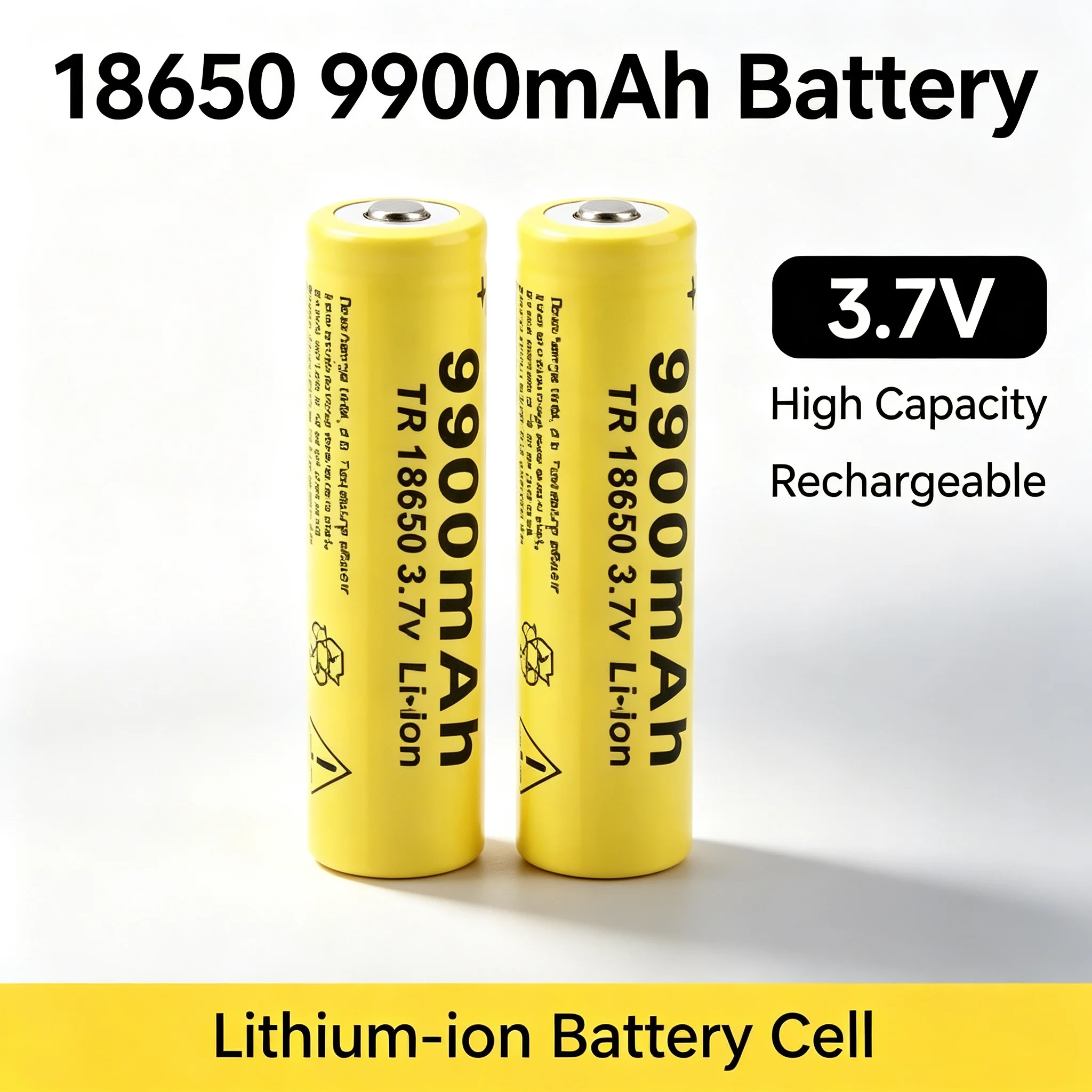 18650 High Capacity 3.7V Rechargeable Li-ion Battery for Flashlight Torch Portable Lighting DIY Electronic Devices Pack of 2-30