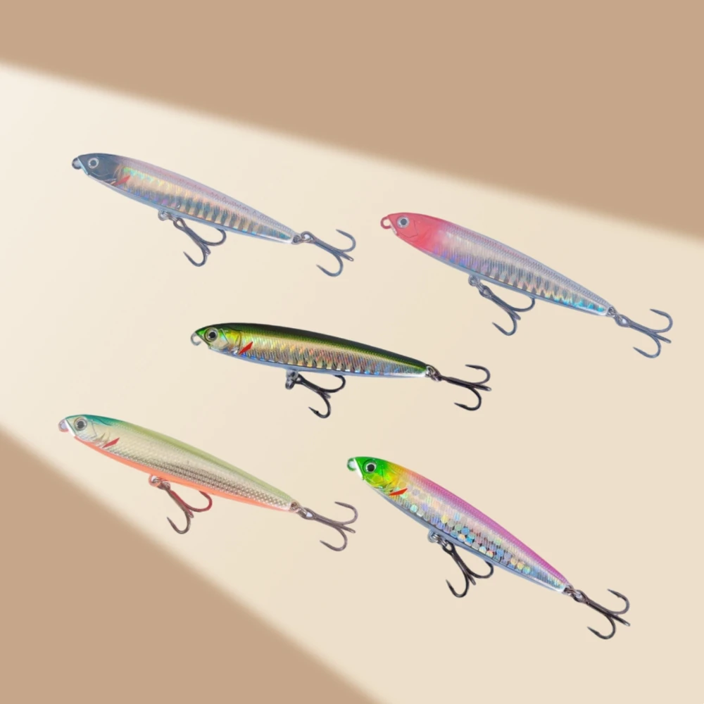 

5PCS Pencil Sinking Fishing Lures 14g Tackle Lure Hard Bait 65mm Lifelike Minnow Artificial Baits Freshwater Fishing Saltwater