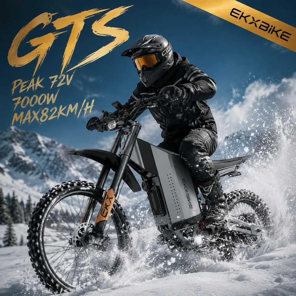 EKXBIKE GTS Electric Motorcycle Off-Road 8000W Peak 85Kmh Mountainous Aluminium Electric Bike for Adults With 72V30AH Battery image 2