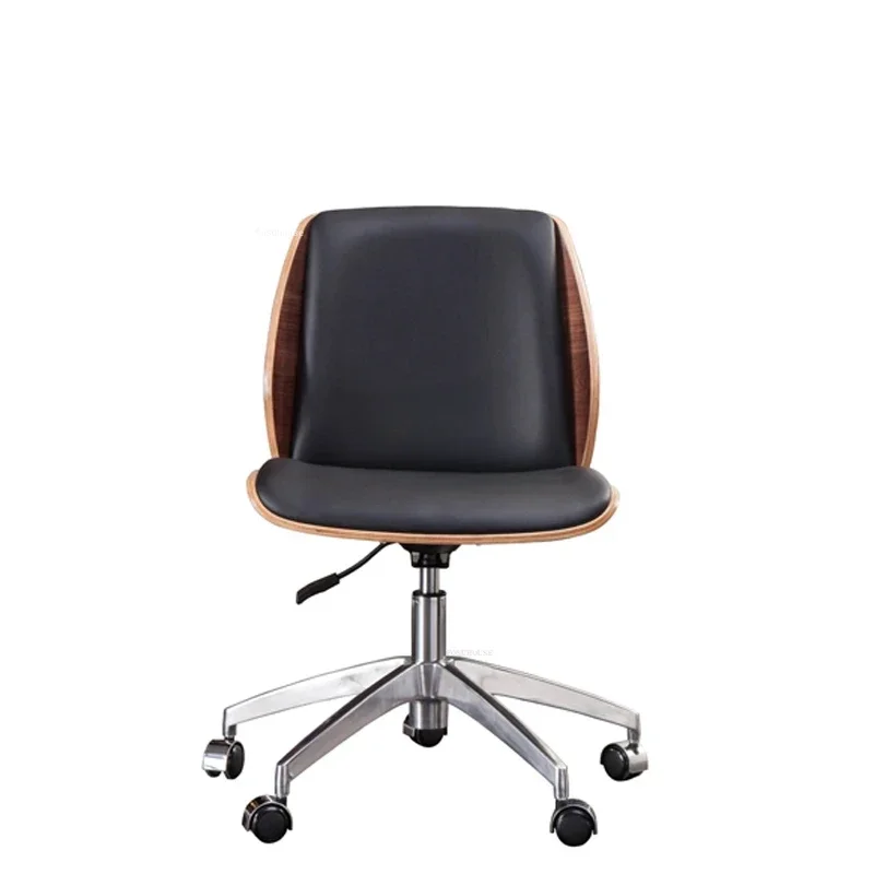 Lift Swivel Computer Chair Designer Office Furniture Wood Backrest Office Chairs Boss Leather Office Chair Leisure Gamer Chair Z