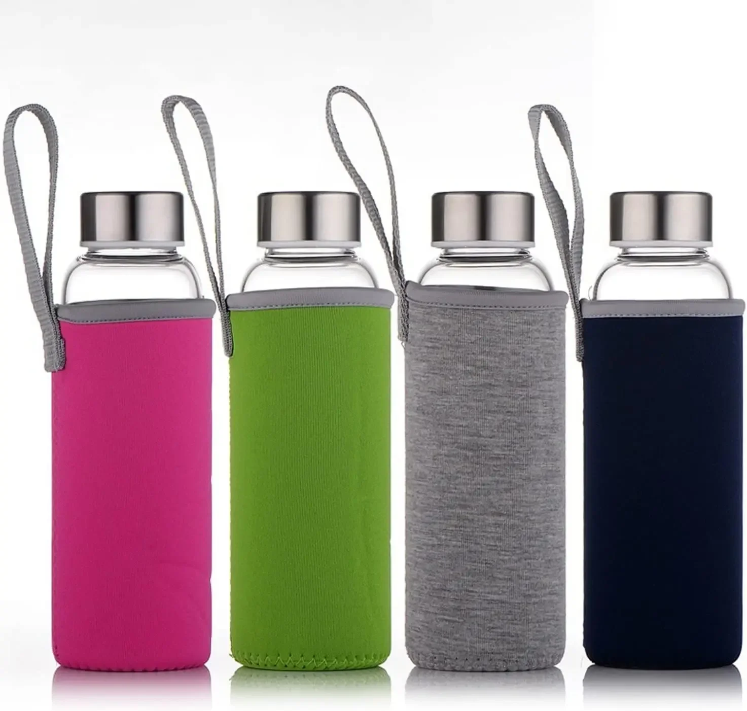 Neoprene Water Bottle Sleeve Insulated Collapsible Drink Bottle Covers Carrier Glass Bottle Case Pouch Sport Camping Accessor