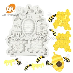 Bee and Honeycomb Molds Food Grade Silicone Mold Fondant Cake Tool Kitchen Baking Tool Chocolate Soap Mould