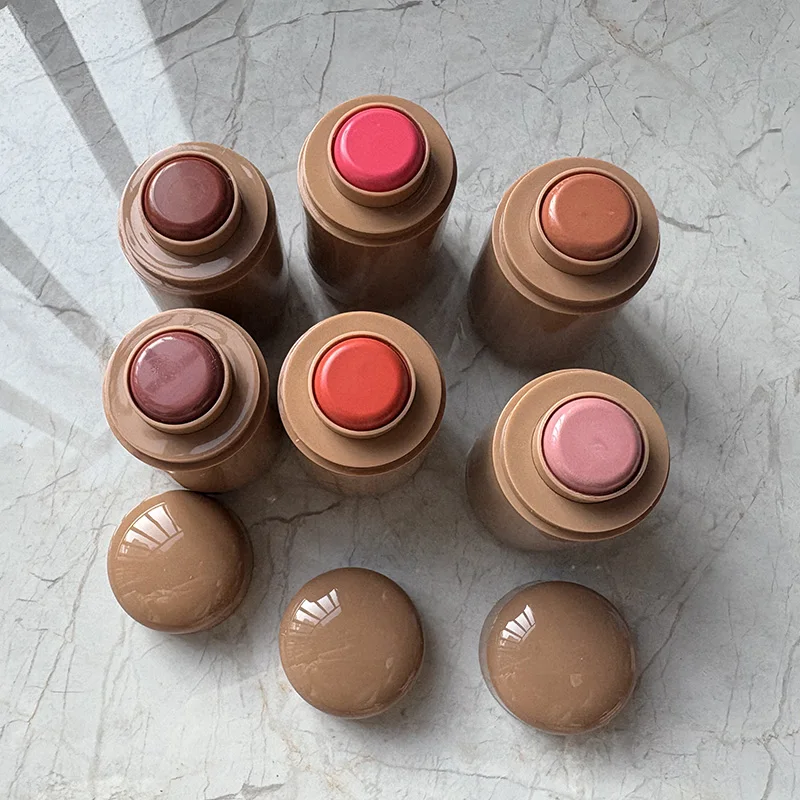 Blush in Crema 6 Colori, Stick per Guance, Lucidalabbra, Custodia per iPhone, Rossetto Raspberry Espresso INS