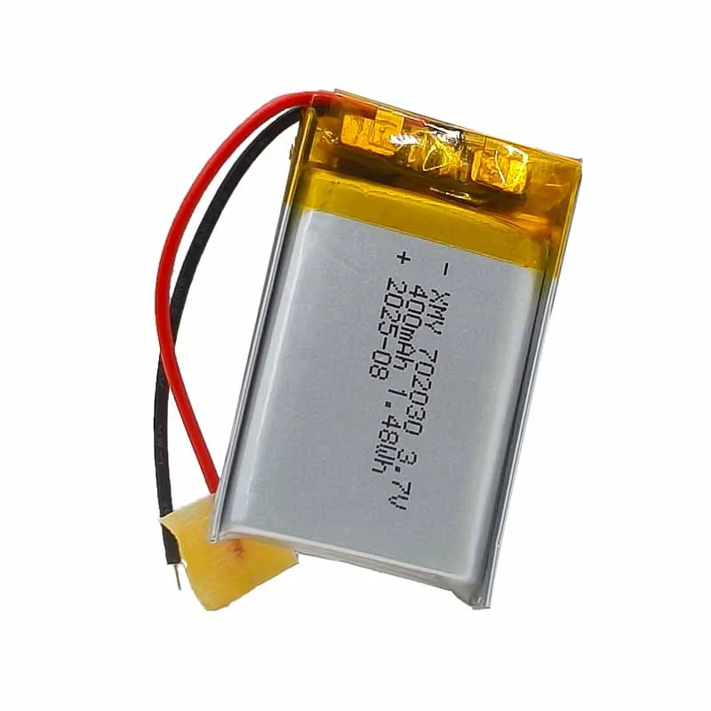 High quality 3.7V 702030 400mAh lithium polymer rechargeable battery for DIY GPS PSP DVR remote control drone beauty instrument