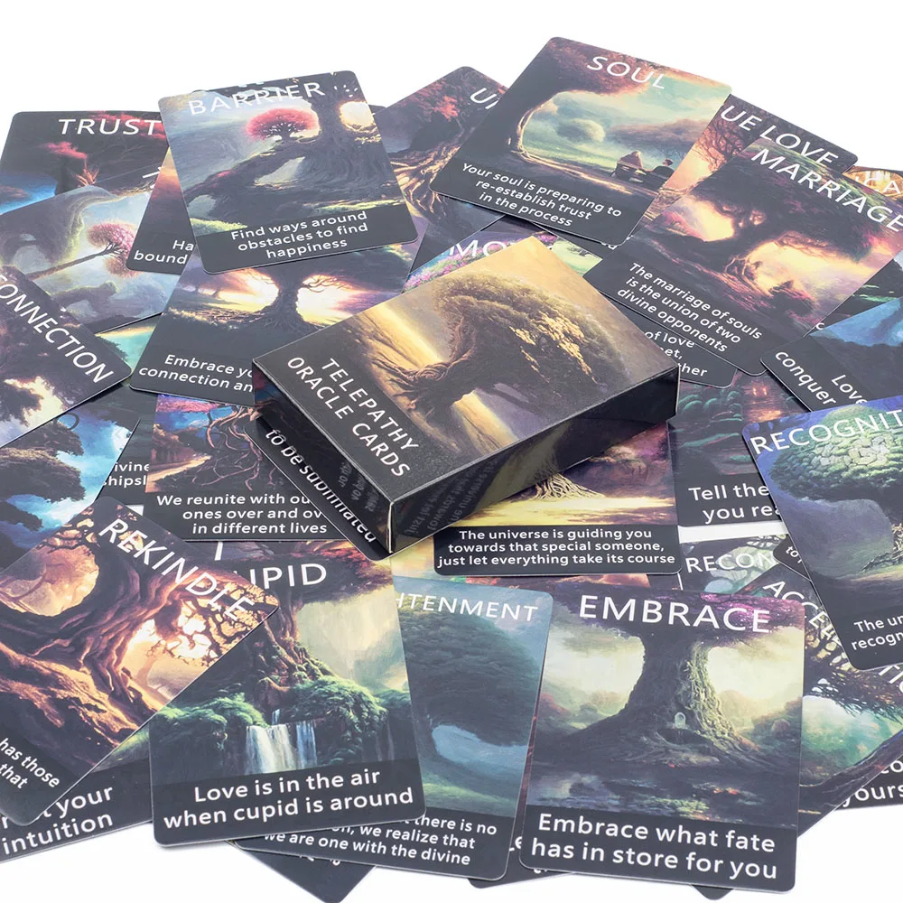High Quality 103*71Mm 56Pcs Cards Telepathy Oracle Cards For Family Party Fortune Telling Divination Cards Deck Board Game