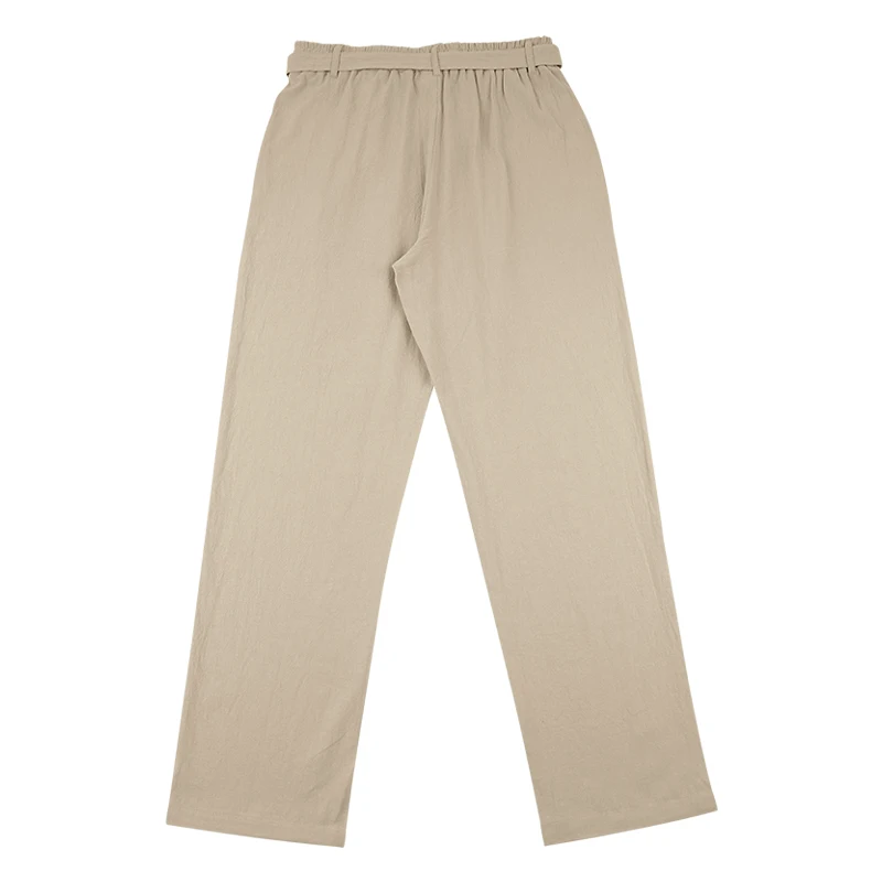 Herrenhose aus atmungsaktivem Leinen mit geradem Bein und elastischem Bund, lässige Urlaubshose für den Strand. – Detail 7