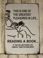 1d,One of the Greatest Pleasures in Life is Reading a Book Tin Metal Sign Funny