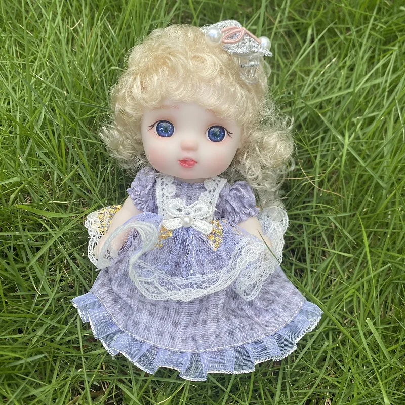 

17 cm Rebirth Doll bjd Cute Princess Doll Girl Birthday Gift Set Toy Children Dress-up Doll