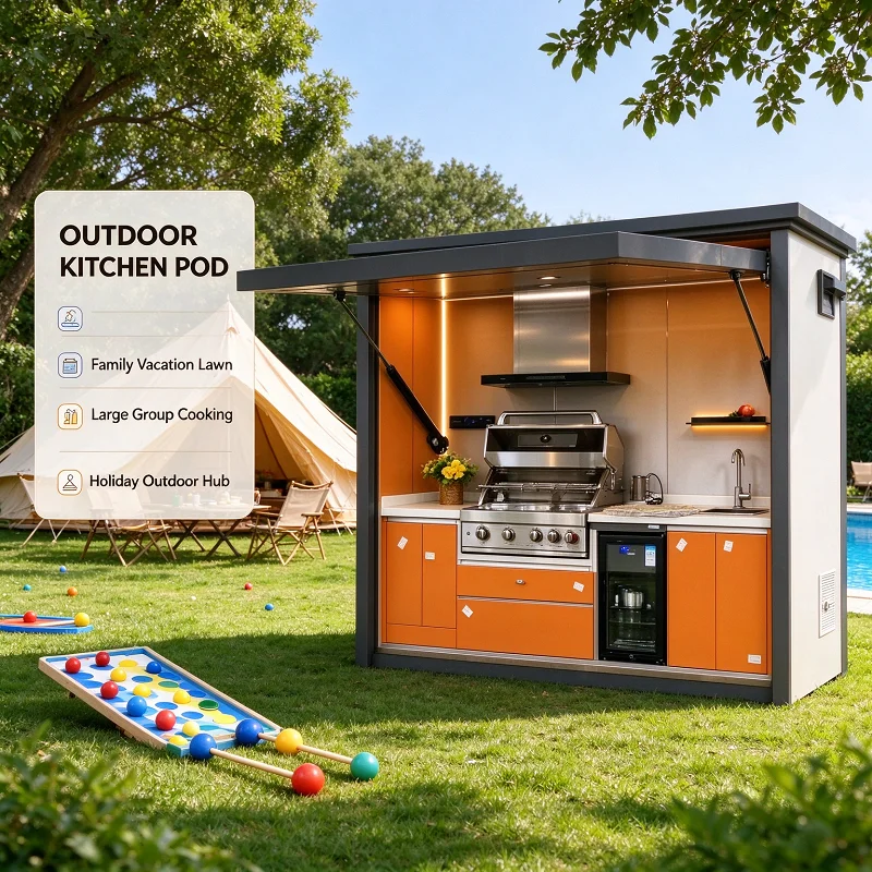 Modular Outdoor Kitchen BBQ Island Grill Station Stainless Steel Cabinet Sink Fridge Patio Utility Cart