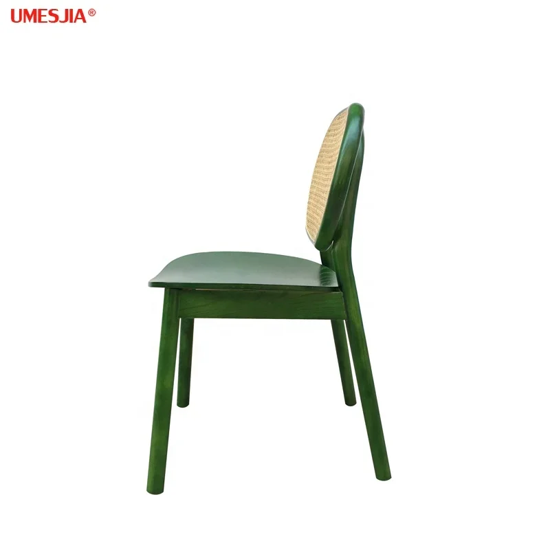 Modern Home Restaurant Furniture ash Solid wood dining chair coffee chair rattan Round chair