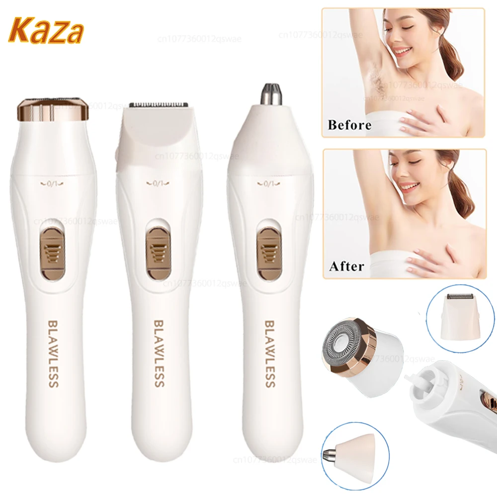 

Women Electric Razors Painless Bikini Trimmer for Ladies Pubic Hair Detachable Head Electric Shaver for Women Electric Epilator