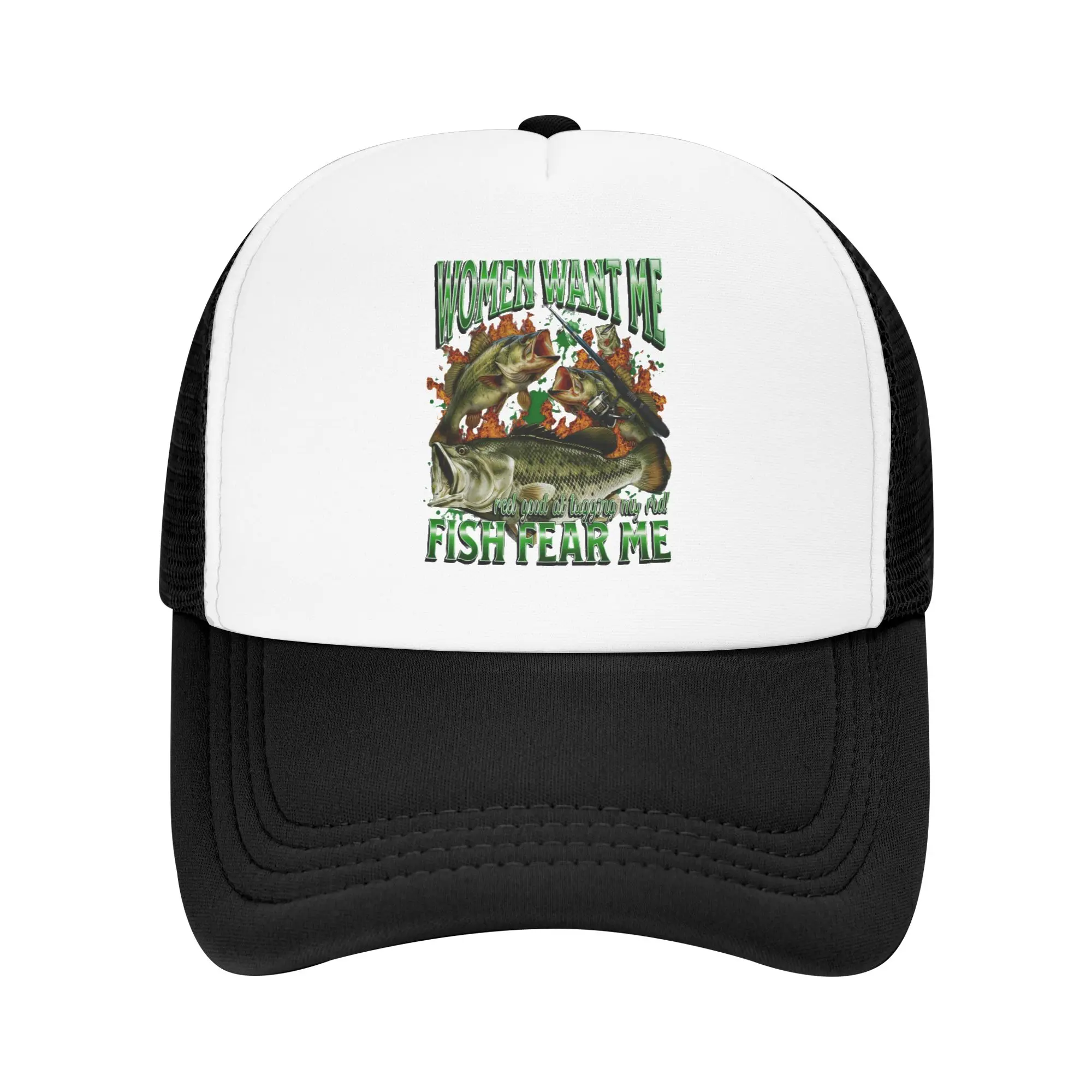 Women Want Me Fish Fear Me Trucker Hat Adult Humor Fishing Funny Fisherman Adjustable Baseball Cap Men Hip Hop  Trucker Cap