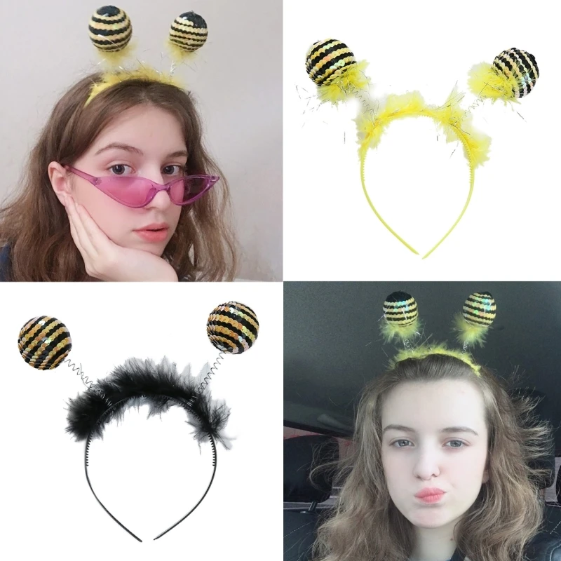 Bee Headband Cosplay Hair Accessories for Kids Adults Women Bee Party Favor