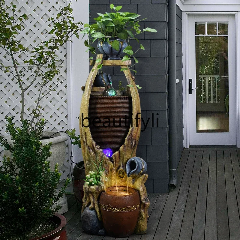 

A26 фонтан для струящейся воды в китайском стиле от пола до потолка, колесо фэн-шуй, украшение для входа в гостиную, украшение для дома